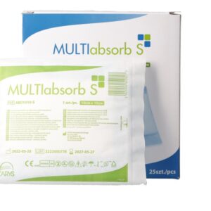 MULTIabsorb S 10cm x 10cm 1St. Hochsaugfähige Kompresse; Vliesstoff aus Zellulose, steril